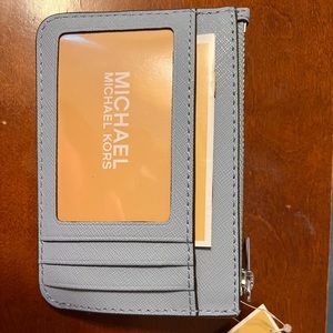 Michael kors small coin pouch wallet w/ID blue brand new with tags.